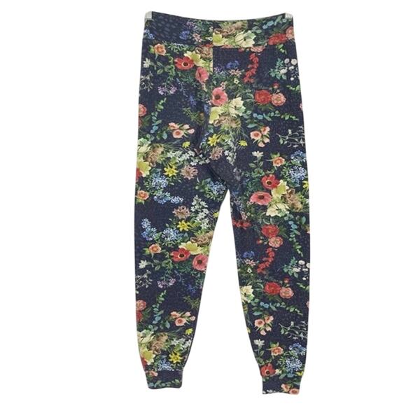 NWOT JOHNNY WAS CALME Sweat Pants Leggings XS Joggers Floral Navy Pink Pull-Up - Picture 2 of 11